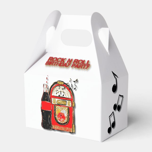 Rock n' Roll Jukebox Birthday Party Favor Boxes (Front Side)