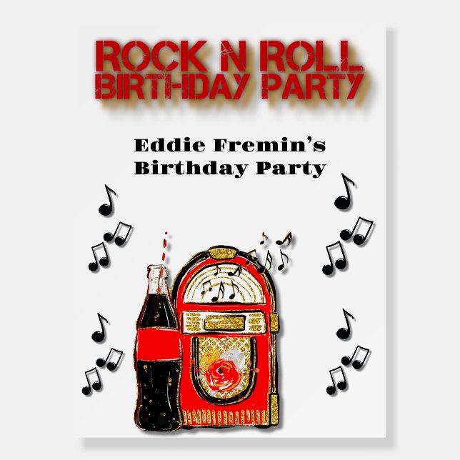 Rock n' Roll Jukebox Birthday Party  Foam Board (Front)