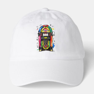 Rock N Roll Jukebox Colorful Retro Art Hat