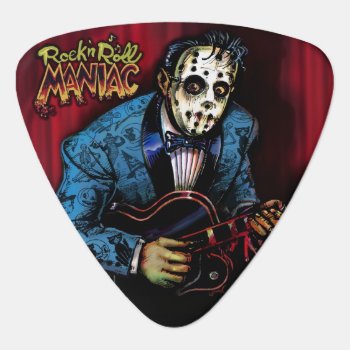 Rock N Roll Maniac Rockabilly Guitar Pick by themonsterstore at Zazzle