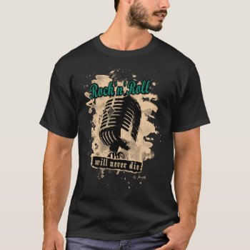 Rock-n-roll Microphone - Green T-shirt by andersARTshop at Zazzle