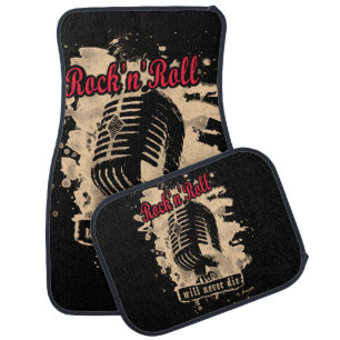 Rock-n-Roll Microphone - red Car Floor Mat