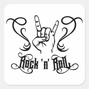 Rock 'n' Roll Music Symbol  Square Sticker