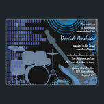 Rock n Roll Musical Bar Bat Mitzvah Invitation<br><div class="desc">Welcome and mazal tov on your upcoming event! All my designs are ONE-OF-A-KIND original pieces of artwork designed by me! You can only find them here! All background colors, fonts and text can changed by simply clicking on the "customize it" button and playing around. I can even add your child's...</div>