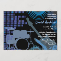 Rock n Roll Musical Bar Bat Mitzvah Invitation