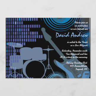 Rock n Roll Musical Bar Bat Mitzvah Invitation