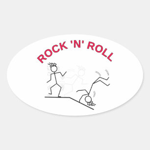 Rock 'N' Roll Oval Sticker