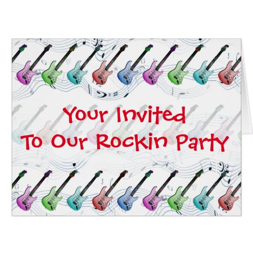 Rock N Roll Party Invitations