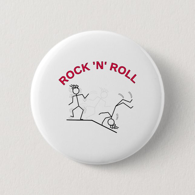 Rock 'N' Roll Pinback Button (Front)