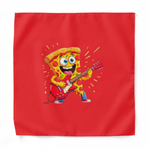 **Rock ’n’ Roll Pizza – Funny Guitar-Playing Slice Bandana