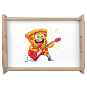 **Rock ’n’ Roll Pizza – Funny Guitar-Playing Slice Serving Tray