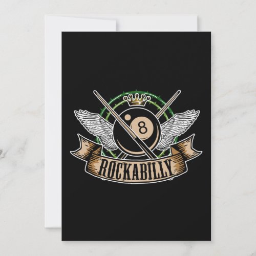 Rock n Roll Pool Billiards 8 Ball Rockabilly Invitation