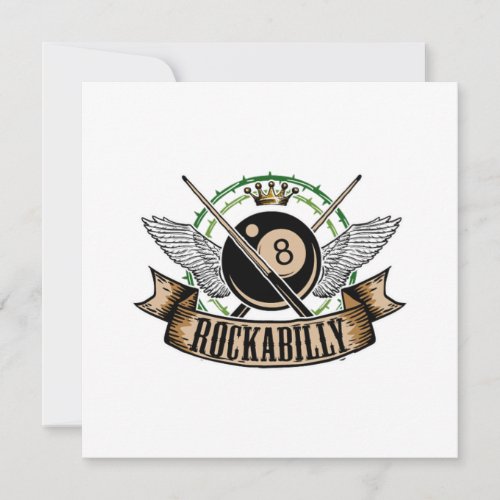 Rock n Roll Pool Billiards 8 Ball Rockabilly Invitation