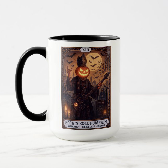 Rock ’N Roll Pumpkin Mug – Gothic Tarot Card (Left)