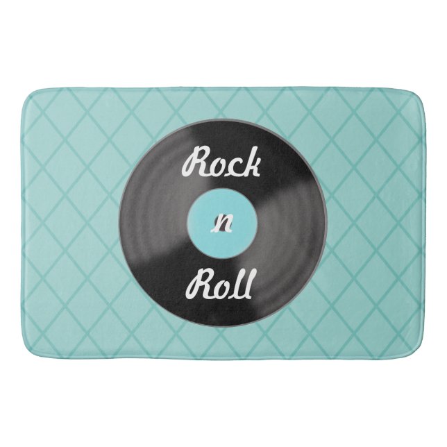 Rock n Roll Record Bath Mat Rug (Front)