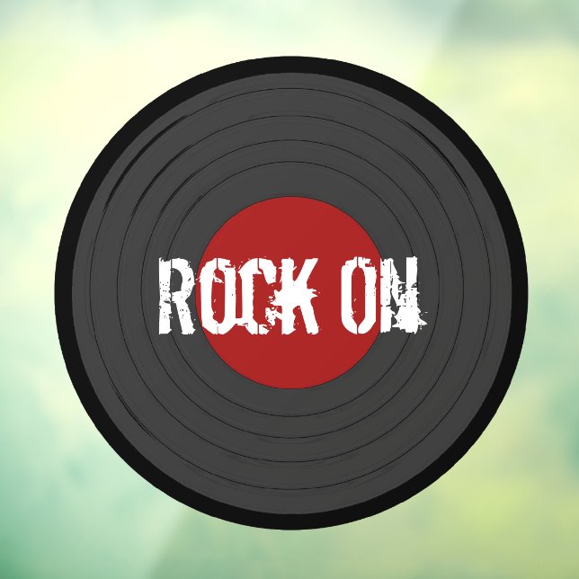 Rock N Roll Record Customizable Window Cling (Sheet 3)