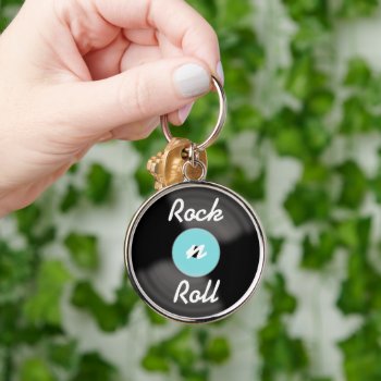 Rock N Roll Record Keychain Gift by suncookiez at Zazzle