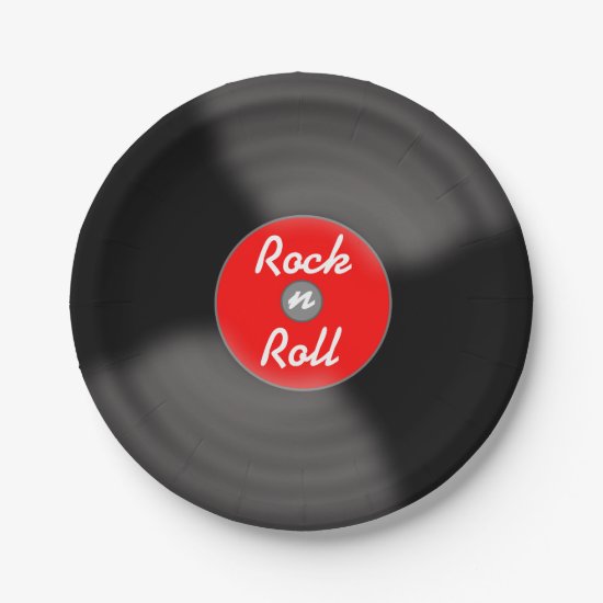 Rock N Roll Record Paper Plates