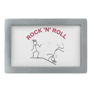 Rock 'N' Roll Rectangular Belt Buckle