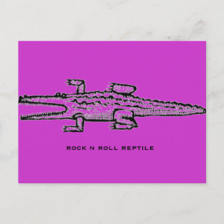 rock n roll reptile postcard