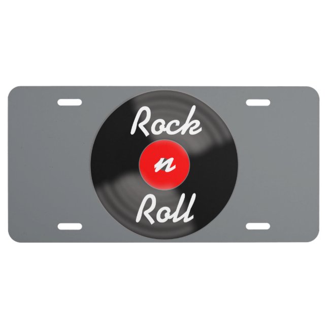 Rock N Roll Retro Record License Plate  (Front)