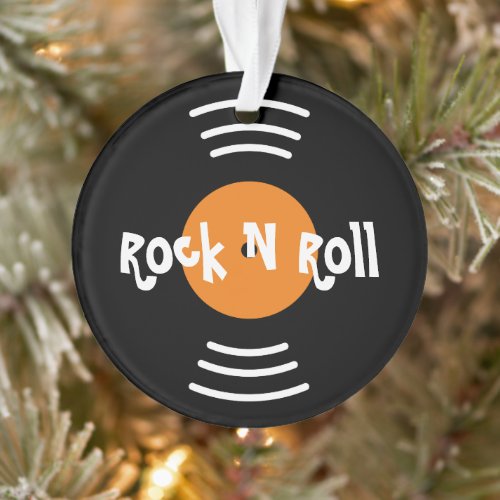 Rock n Roll retro vinyl record Christmas ornament