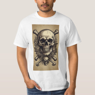 Rock 'n' Roll Revival: Vintage Skull & Crossbones T-Shirt
