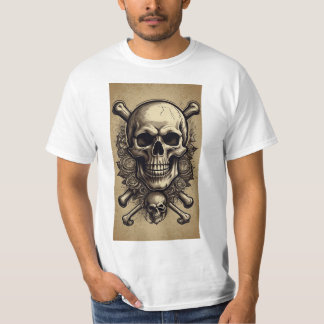 Rock 'n' Roll Revival: Vintage Skull & Crossbones  T-Shirt