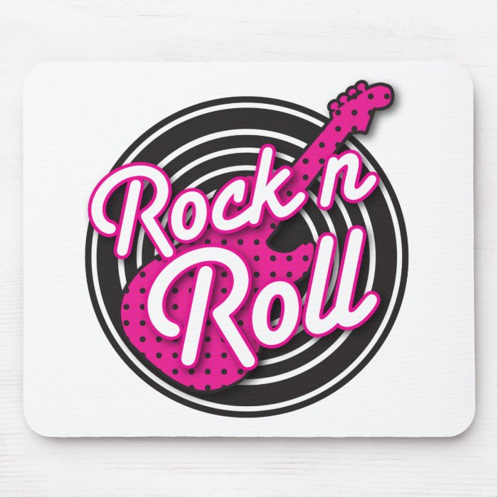 Rock N Roll rockabilly record design Mouse Pad