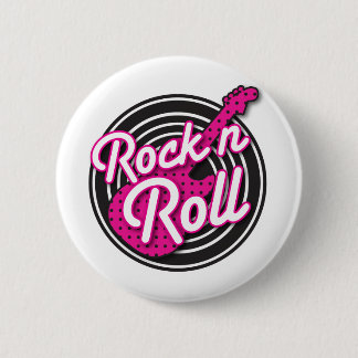 Rock N Roll rockabilly record design Pinback Button
