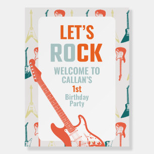 Rock n Roll Rockstar 1st Birthday Welcome  Foam Board