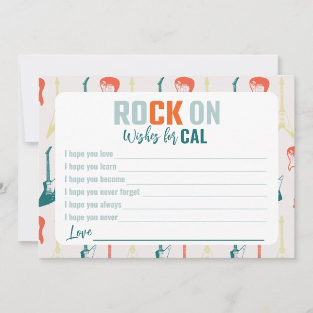 Rock n Roll Rockstar Wishes For Birthday Card (Front)