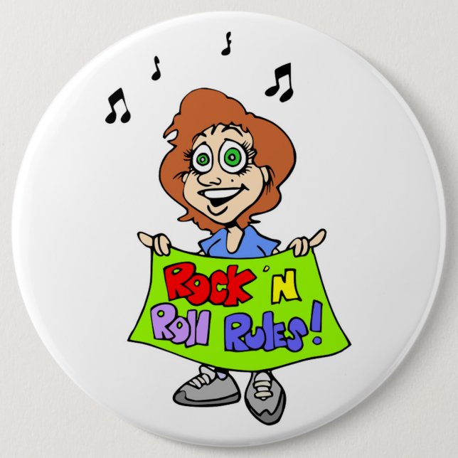 ROCK 'N ROLL RULES BUTTON (Front)