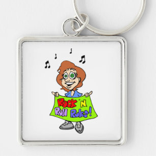 ROCK 'N ROLL RULES KEYCHAIN
