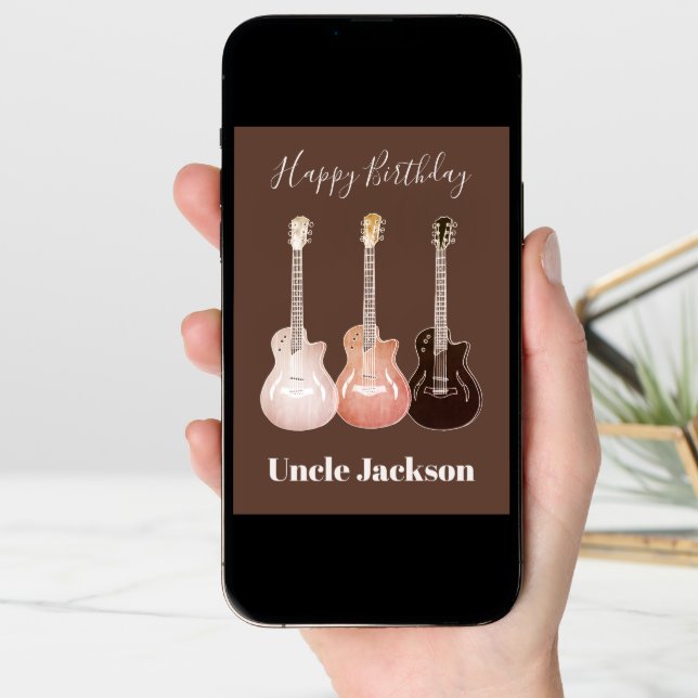 Rock n Roll Rustic Guitars Rockstar Uncle Card (Front Digital)