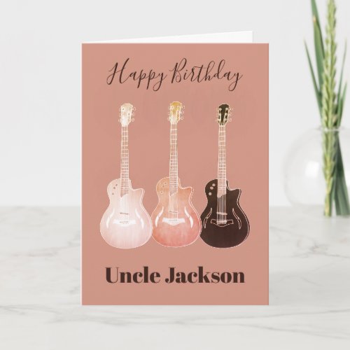 Rock n Roll Rustic Guitars Uncle Name Card