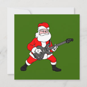 Christmas Rockin Holiday Guitar Band Music Gift Greeting Card by Haselshirt