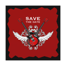Rock 'n' Roll Save the Date invitation