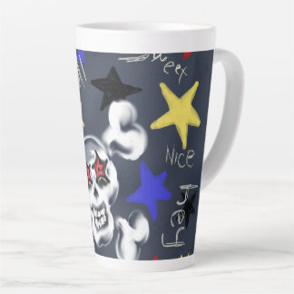 Rock-N-Roll Skull Latte Mug 1 of 2