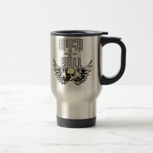 Rock n Roll Skull With Wings Travel Mug