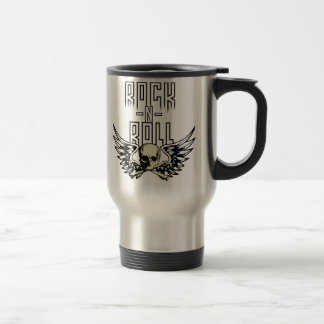 Rock n Roll Skull With Wings Travel Mug