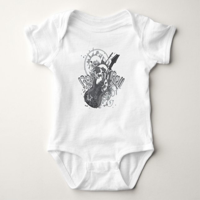 Rock n' Roll Skulls Baby Bodysuit (Front)