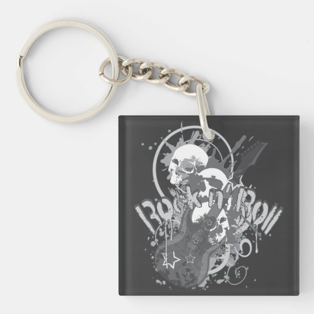 Rock n' Roll Skulls Keychain (Front)