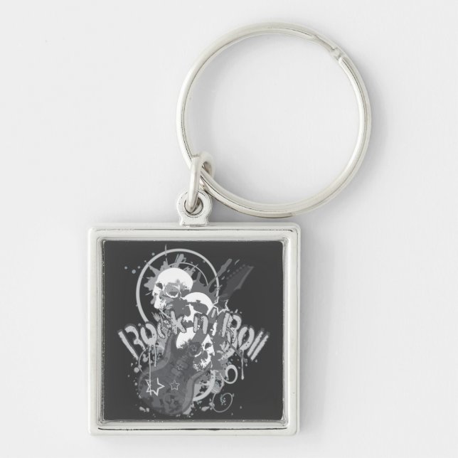 Rock n' Roll Skulls Keychain (Front)