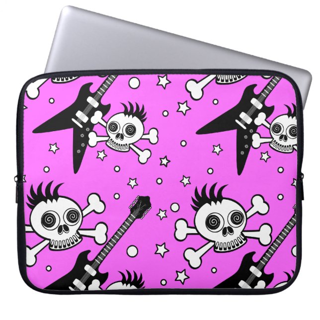 Rock n' Roll Skulls Laptop Sleeve (Front)