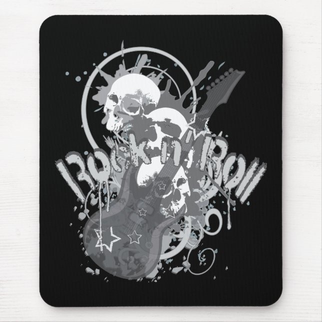 Rock n' Roll Skulls Mouse Pad (Front)