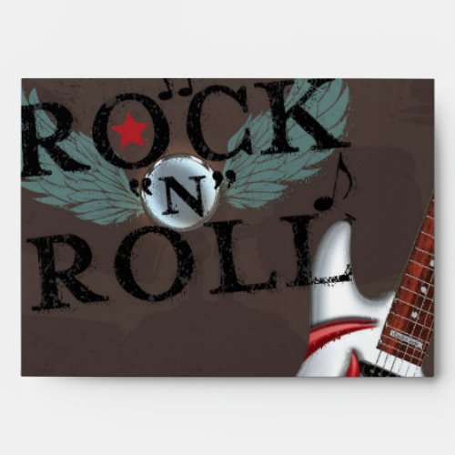 Rock N Roll Star Grunge Birthday Party Invitation Envelope