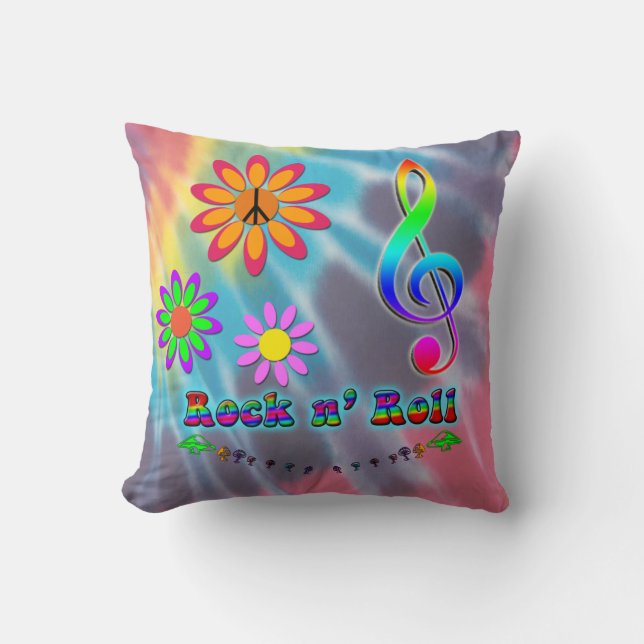 Rock n' Roll Throw Pillow (Front)