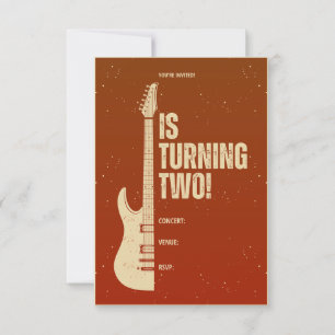 Rock-n-Roll Two Birthday Invite