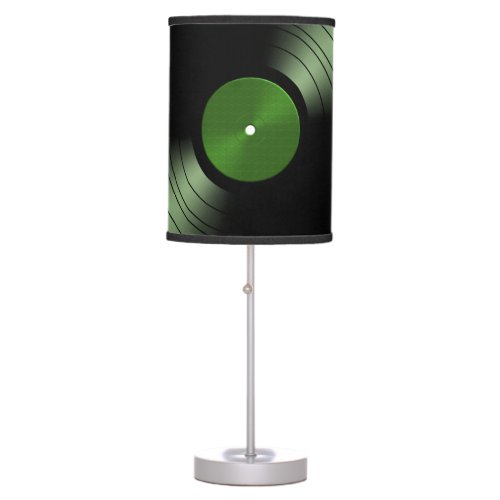 Rock n Roll Vinyl Record Album in Green Table Lamp